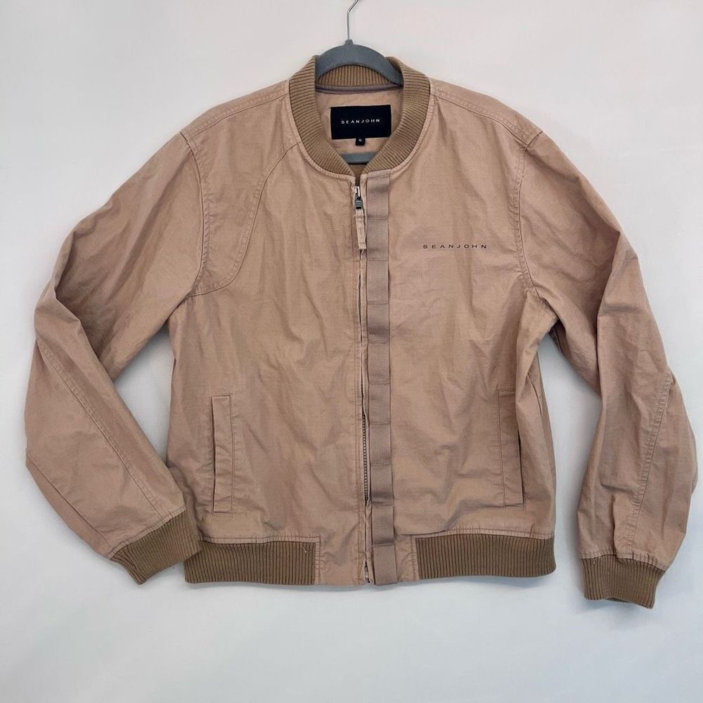 SeanJohn Men’s Bomber Jacket Size‎ XL Color Brown 100% Cotton G III apparel